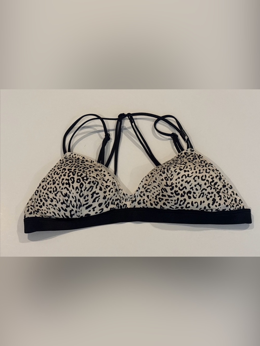 Victorias Secret Bra Strappy Animal Print Lightly Padded Bralette Sz Medium NEW